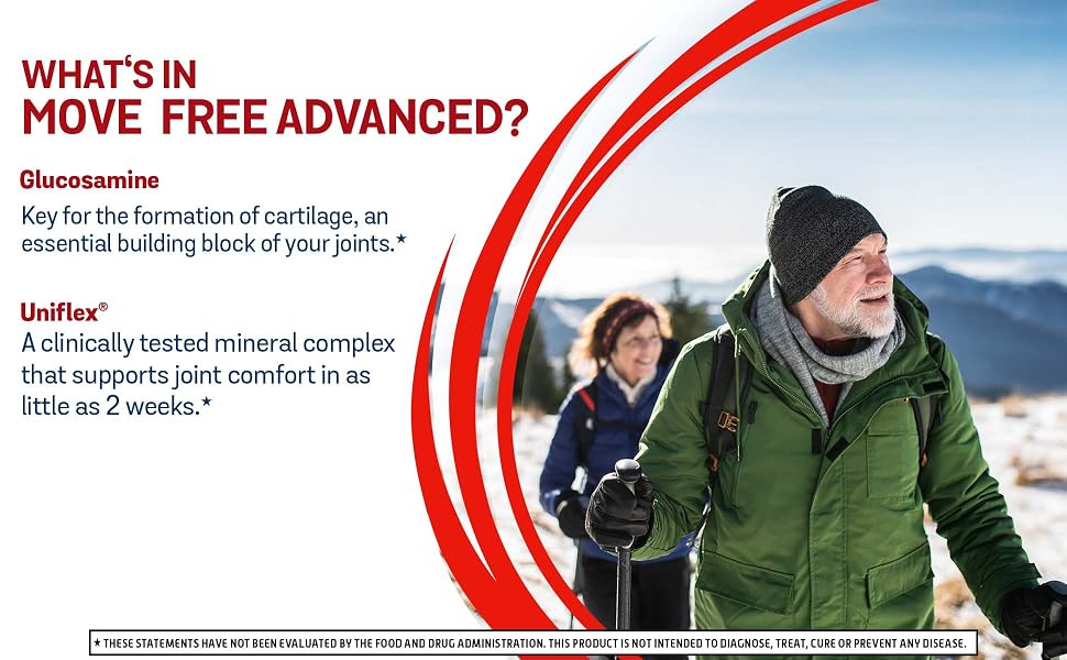 Move Free Advanced Glucosamine FruiteX-B Joint Support Mobility Comfort Strength Flexibility Bone