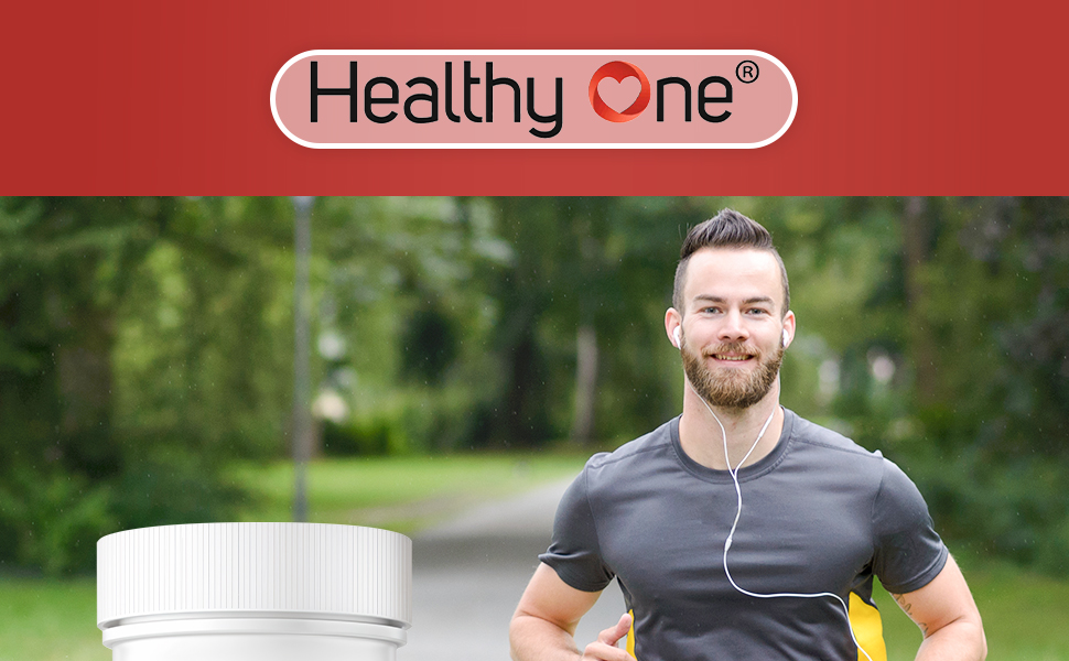 Healthy One Healthy Heart Headline Image with Guy Running