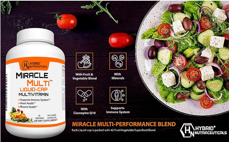 Multivitamin gel caps, liquid filled capsules