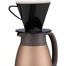 a carafe with a coffee dripper on top