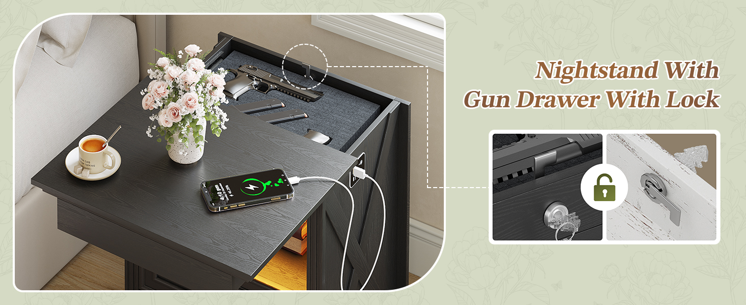 night stand with gun drawer