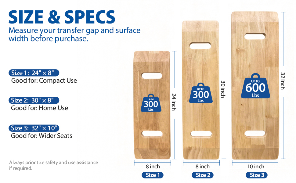 Bariatric transfer board 600 lbs capacity 32 inch extra wide slide board size chart 24 30 inch