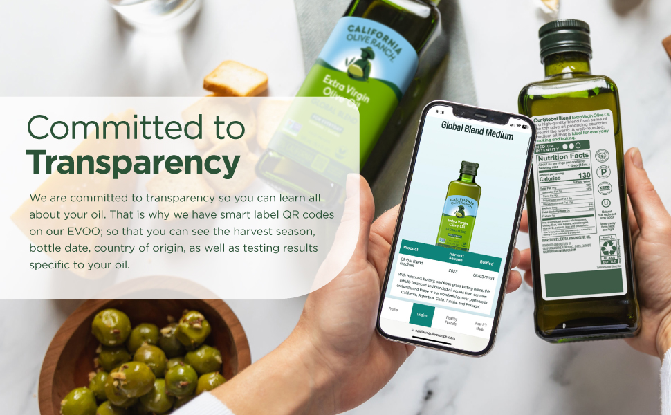 Comitted to Transparency EVOO Brand