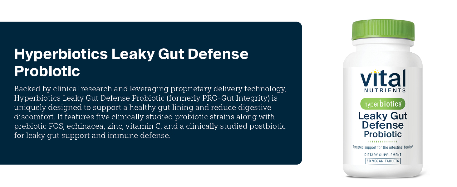Vital Nutrients Hyperbiotics IBS Probiotic Leaky Gut
