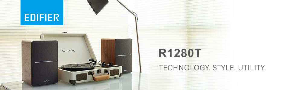 R1280T wood speakers music audio sound bass remote RCA AUX retro modern