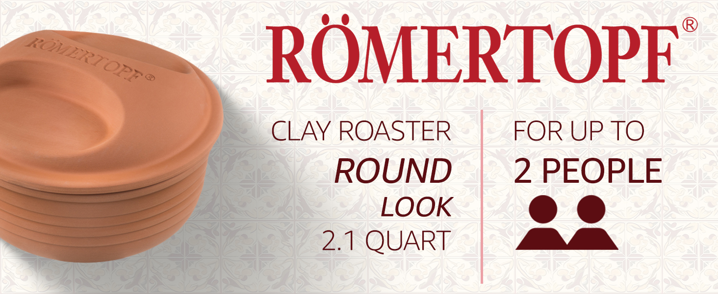 Römertopf Roaster made of clay, round look, up to 4 people