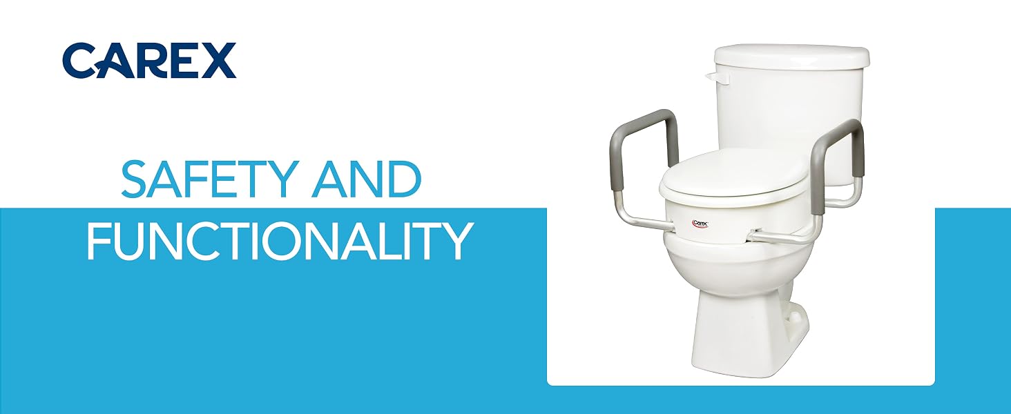 Elevated Toilet Riser with Removable Padded Handles, Easy On and Off, Support 250 lbs