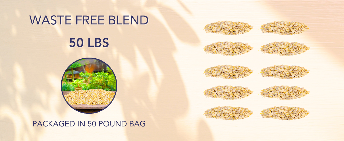 Wild Bird Seed Mix, Waste Free Blend, 50 lbs.Wild Bird Seed Mix, Waste Free Blend, 50 lbs.