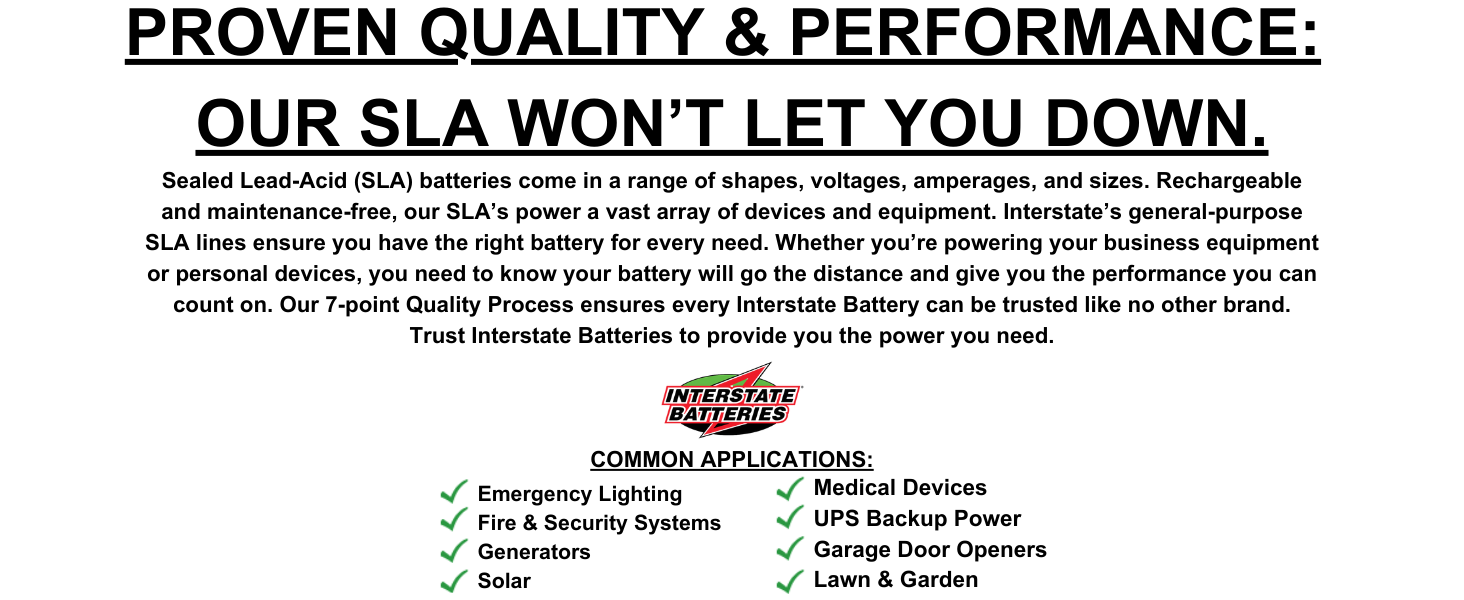 INTERSTATE BATTERIES BATTERY INTERSTATEBATTERY INTERSTATEBATTERIES SEALED LEAD ACID LEAD-ACID SLA
