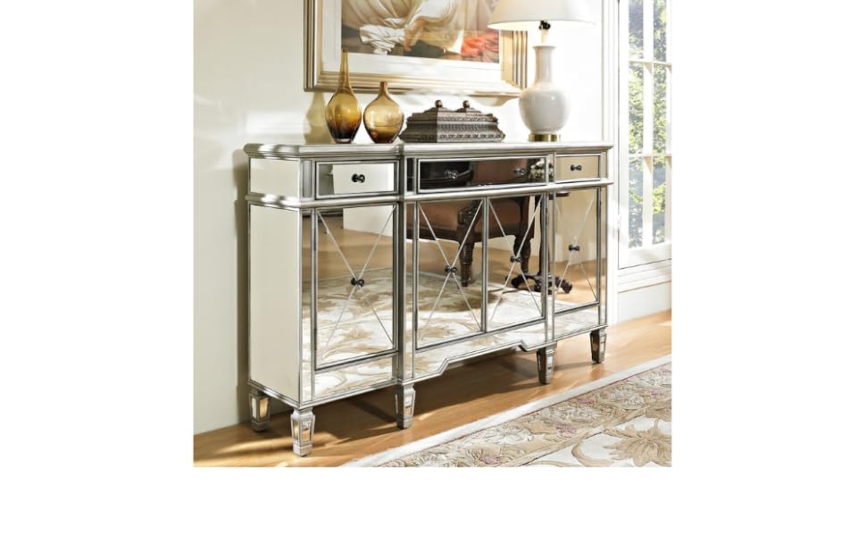 Mirrored Relection Andrea Hall Console DH-695 (Silver)