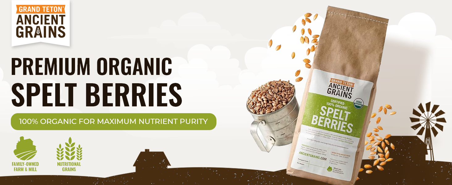 organic grain whole spelt wheat berries flour bread ancient grains rice bulk sprouted