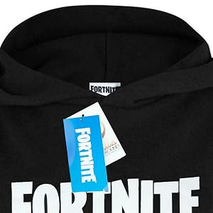Fortnite Logo Boys Black Hoodie