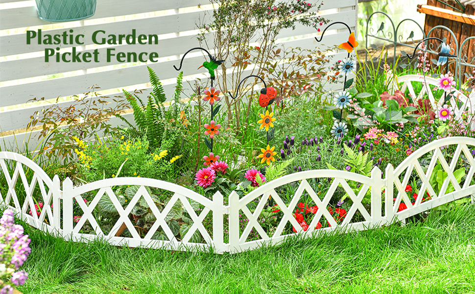 plastic garden picket fence