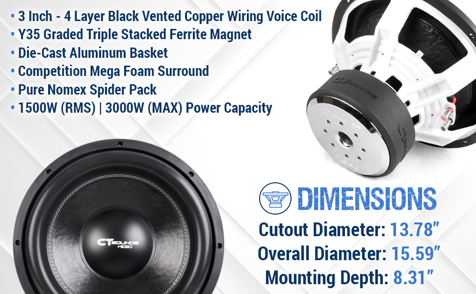 meso 15 inch subwoofer 15 subs speaker woofer car audio 1500 watt rms bass vehicle