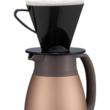 a carafe with a coffee dripper on top
