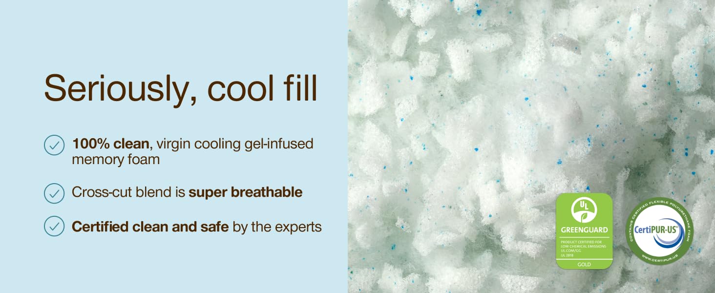 Eden memory foam cooling gel infused adjustable soft medium firm pillow gusset breathable eden cool