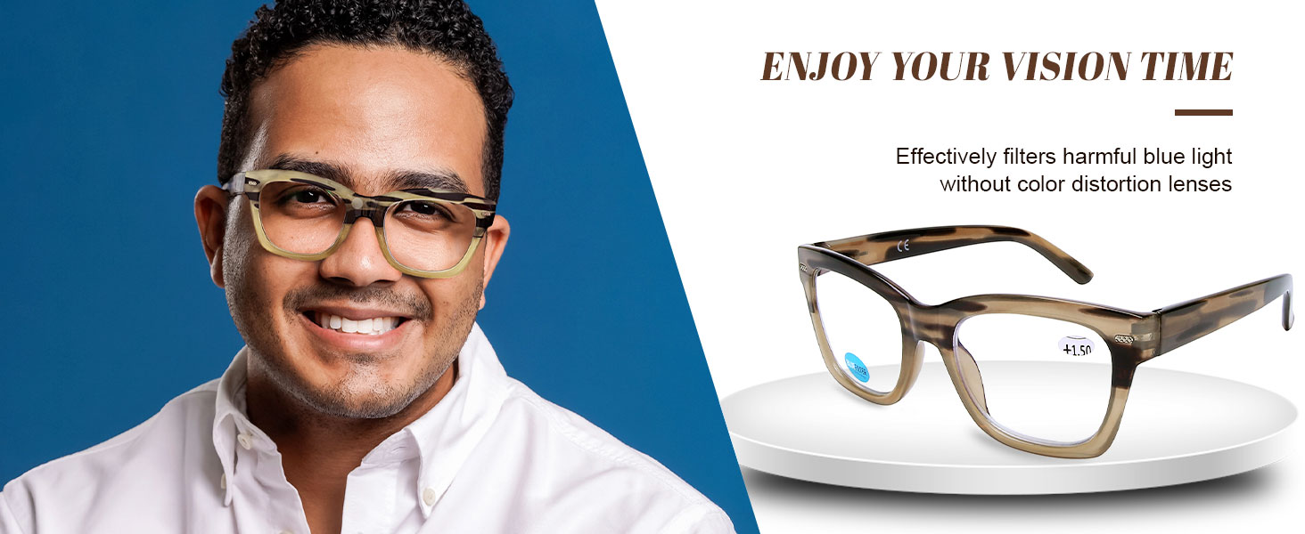 Reading Glasses Women Square Computer Readers 1.25 Stylish Designer Blue Light Block