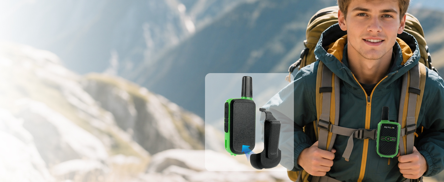 retc 15 walkie talkies small portable 2 way radios sturdy blet clip lightweight easy to use