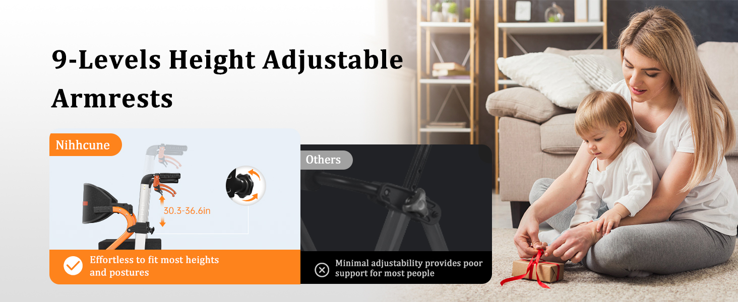 rollator with adjustable handle