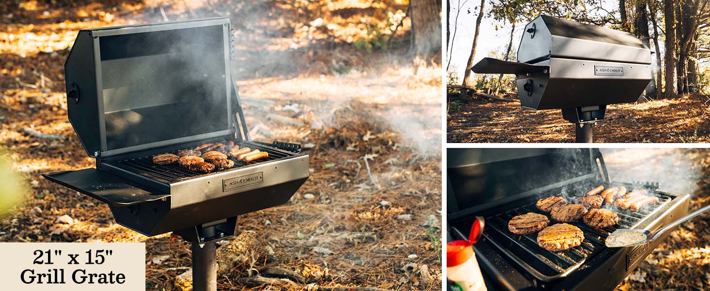 outdoor grills &amp; smokers, park grill, park style grill, in ground charcoal grill, park grill heavy