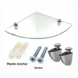 Floating Glass shelf with chrome brackets
