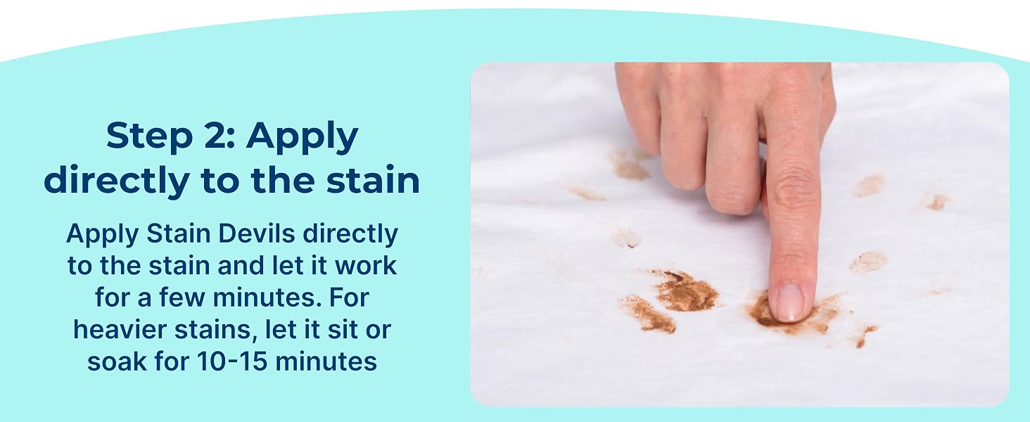 Carbona stain remover applied directly to stained fabric to help loosen and lift tough stains