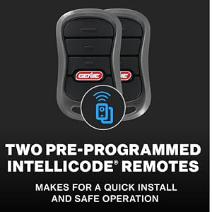 Genie chain drive 550 garage door opener comes with 2 preprogrammed intellicode remotes