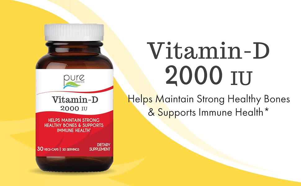 Vitamin D 2000 IU - helps maintain strong healthy bones and support immune health