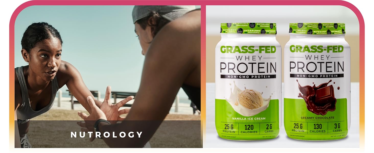 Nutrology TRIPACT Protein Powder Grass Fed Whey and Nutrology Grass Fed Whey Protein Powder