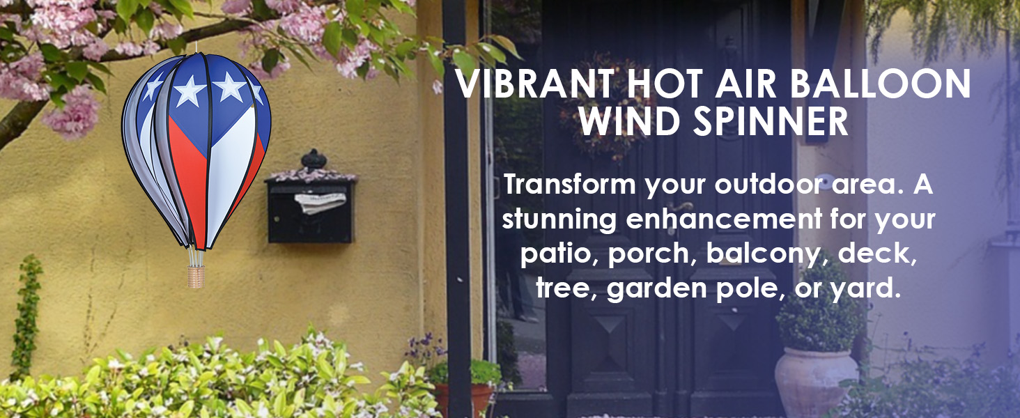 Kinetic garden ornament, outdoor hanging spinner, vibrant yard decor, wind-powered art installation