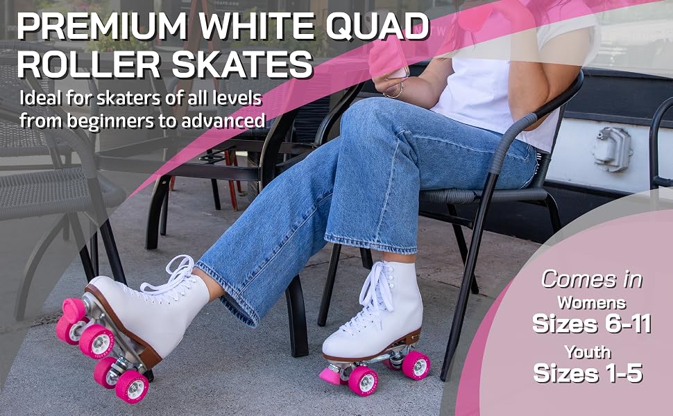 Chicago Skates White Quad roller skates