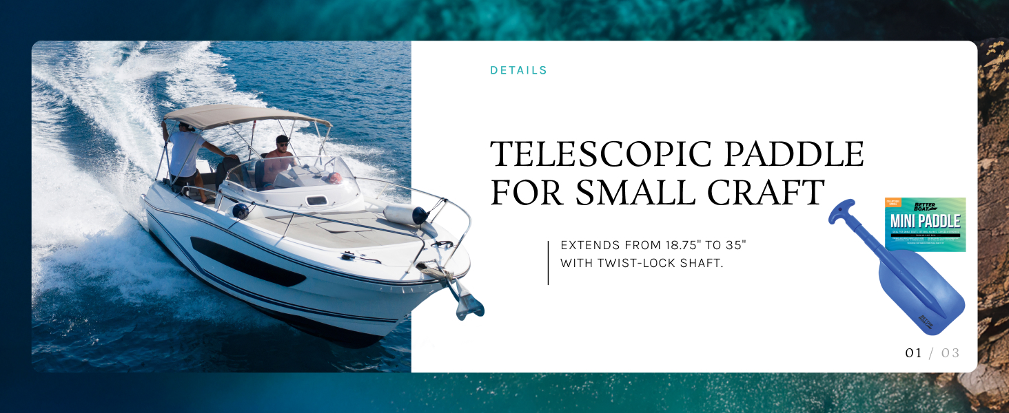 telescopic paddle for small boats