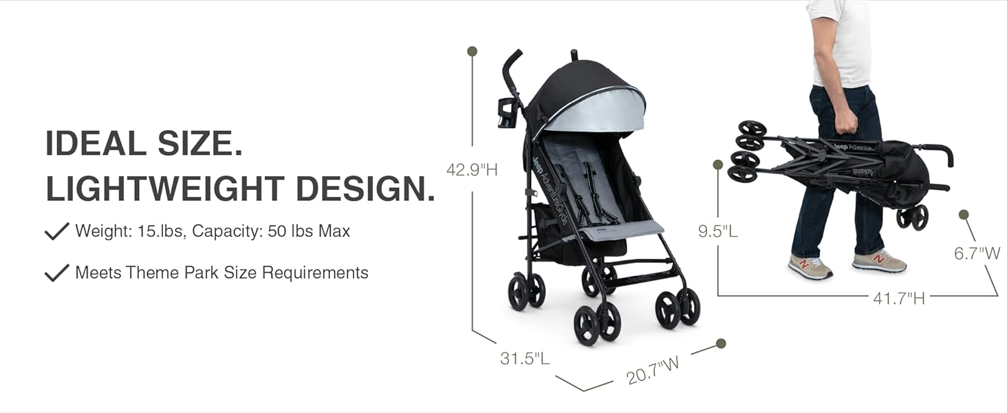 Jeep AdventureGlyde Stroller, Black/Grey