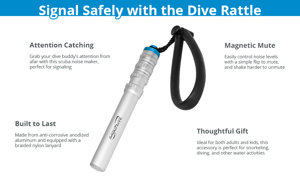 scuba noise maker gear diving dive gift whistle underwater shaker rattle stick accessory