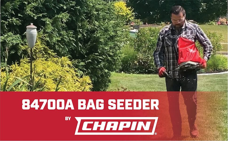 chapin bag seeder, 84700A seeder, fertilizer spreader, bag spreader, grass seeder, lawn care, grass