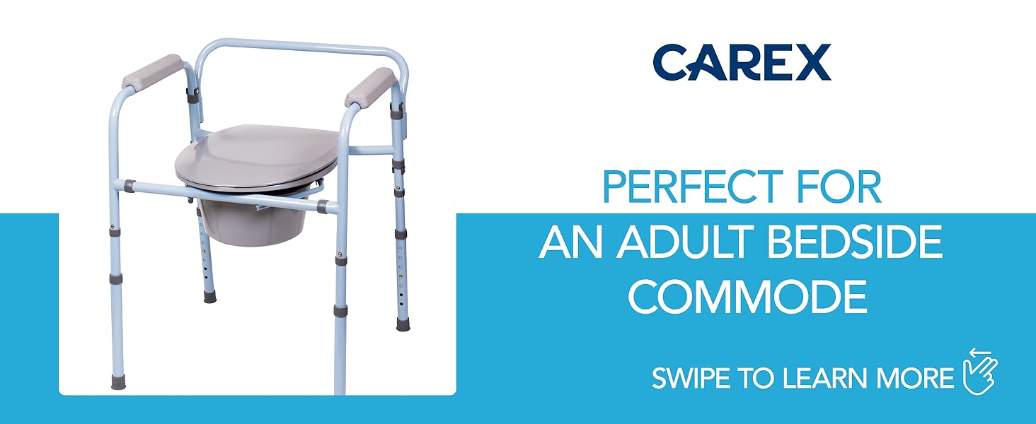 Portable Toilet for Camping, Supports Up to 300lbs, Bedside Commodes for Seniors and Commode Chair