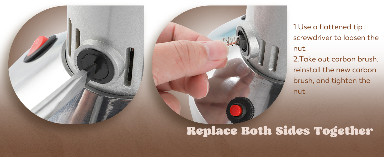 How to replace the carbon brushes