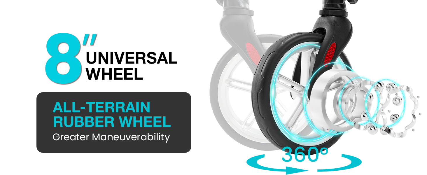 all-terrain rubber wheel, greater maneuverability