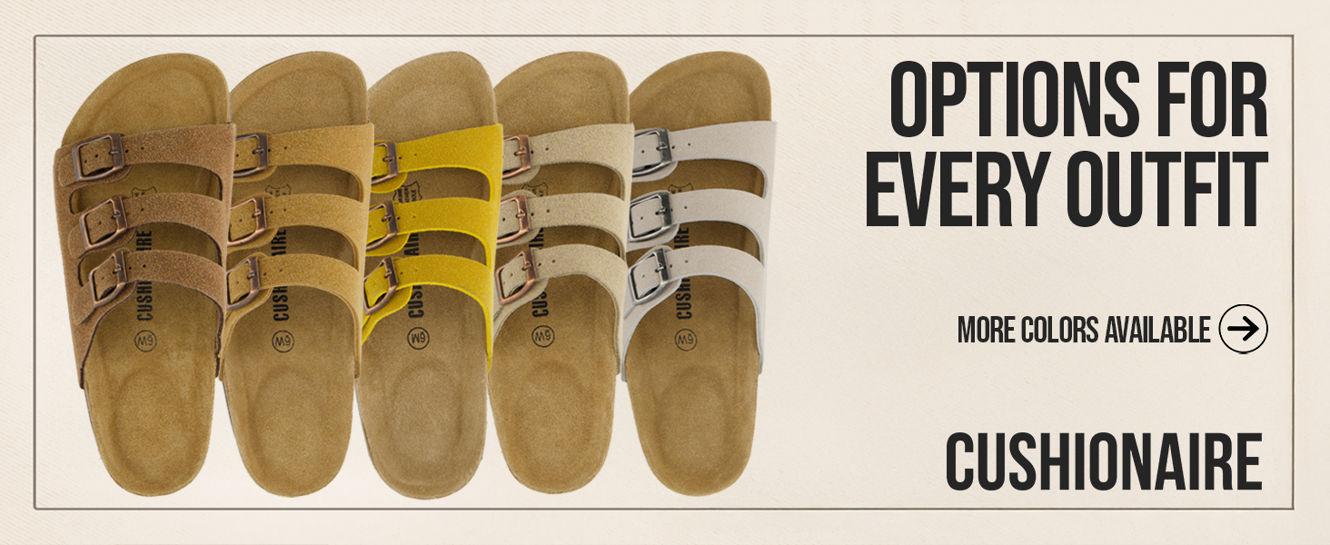 Lela, banner, lifestyle, cork footbed sandal, cushionaire