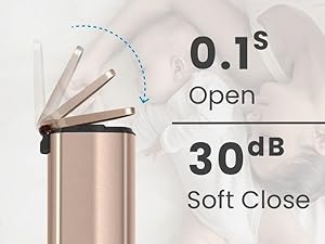 designer rose gold garbage can for modern apartment pantry and high end home styling