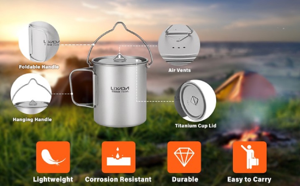 Lightweight titanium pot