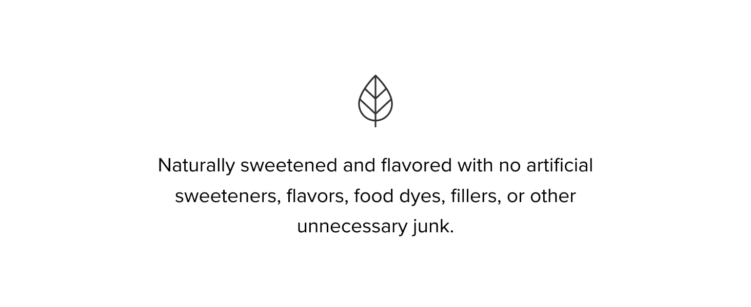 naturally sweetened and flavored
