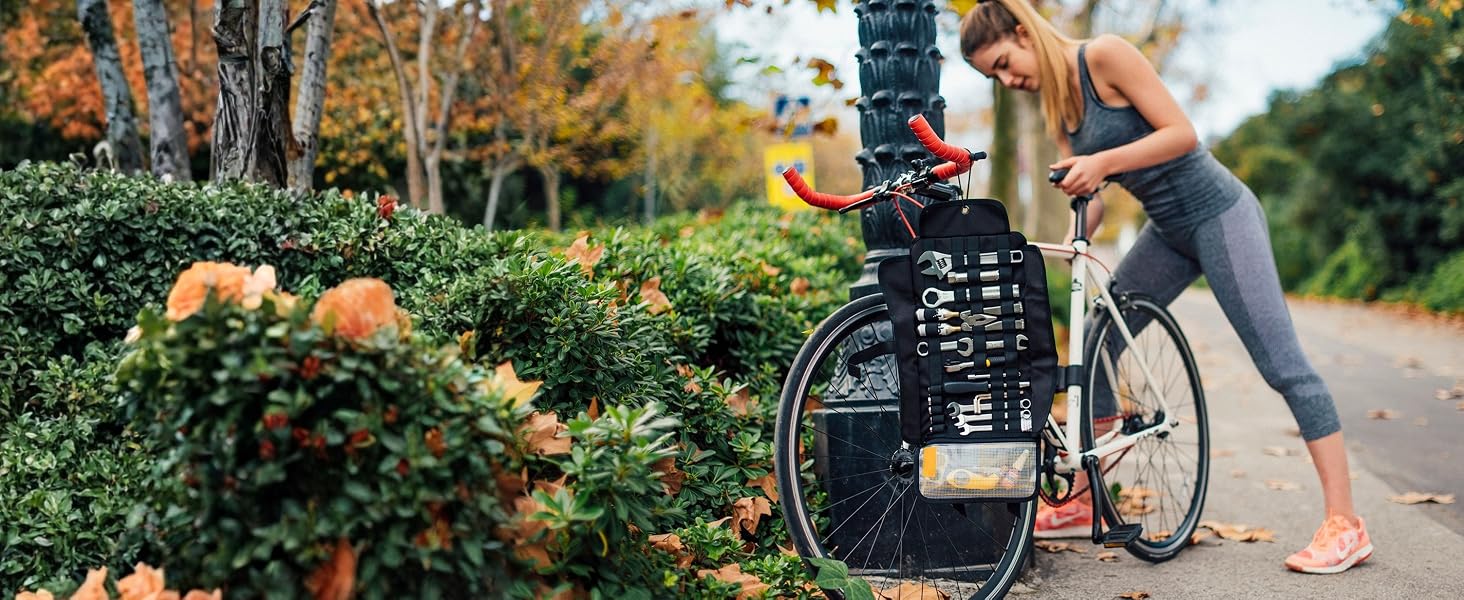 The product can be used as a bike tool roll.