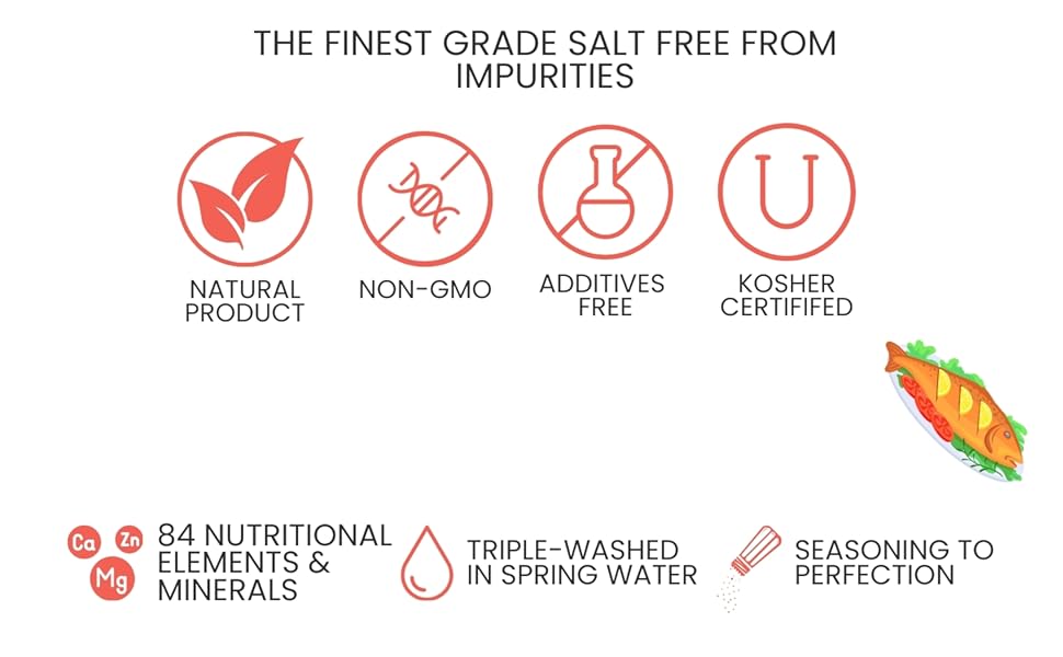 Kosher certified grinder salt with clean label, vegan, and non-GMO quality.
