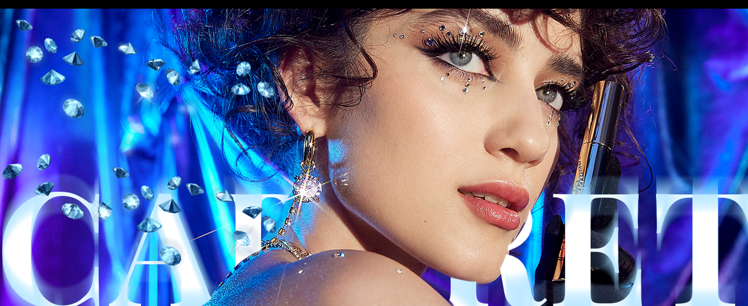 women with mascara, black mascara,cabaret premiere, makeup, make up