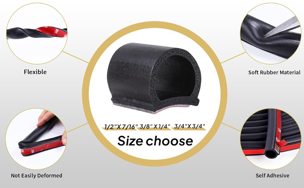 D-Shape Rubber Weather Stripping
