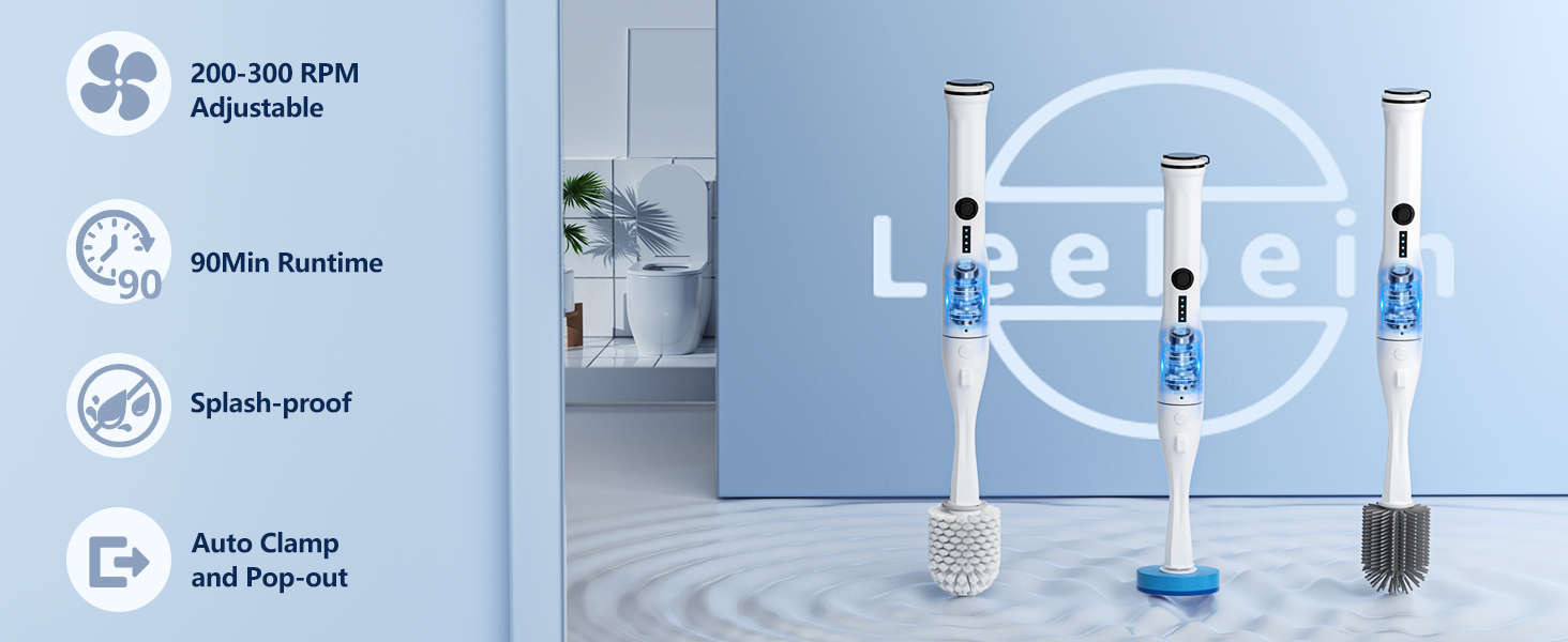 Electric Toilet Brush and Holder Set