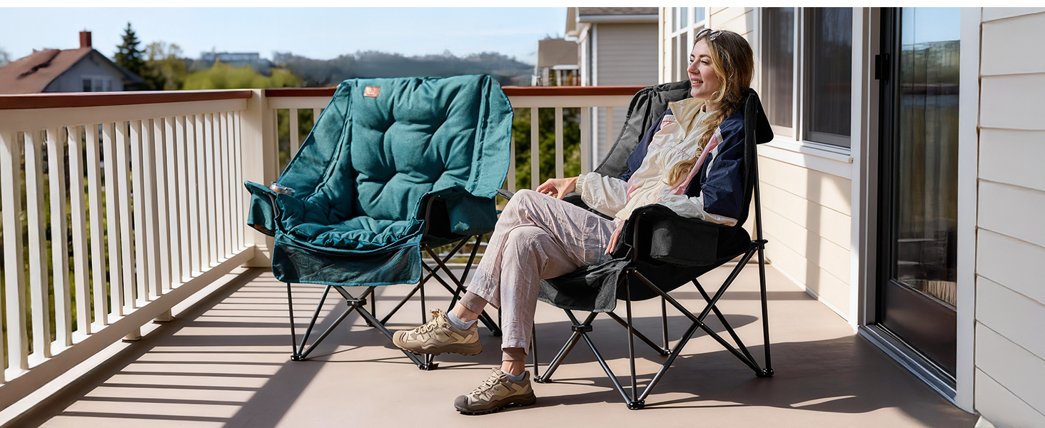 2 in 1 Camping Chair with Detachable Cushion