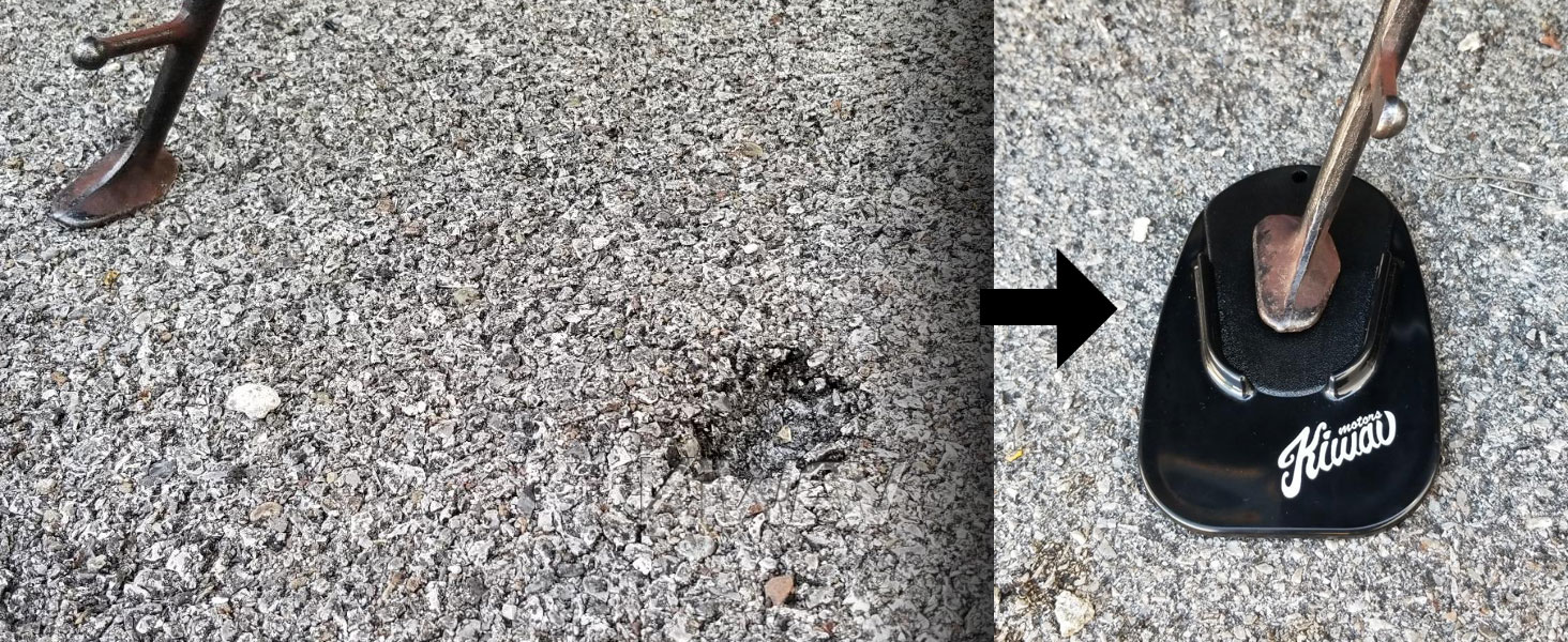 Stops the kickstand from sinking into the ground
