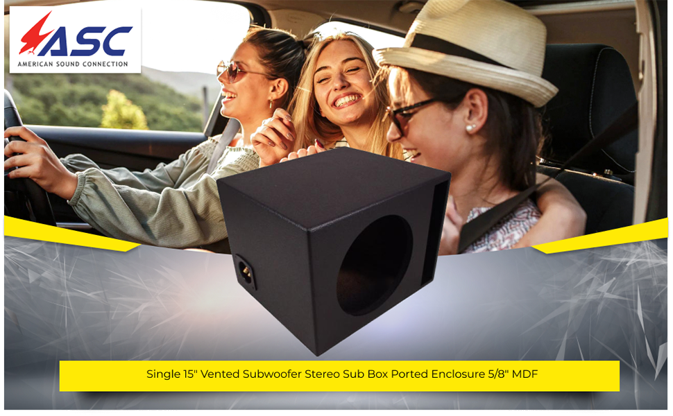 Image 1 Single 15" Vented Subwoofer Stereo Sub Box Ported Enclosure 5/8" MDF